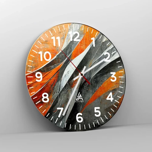 Reloj de pared - Reloj de vidrio - Calor y frío - 30x30 cm