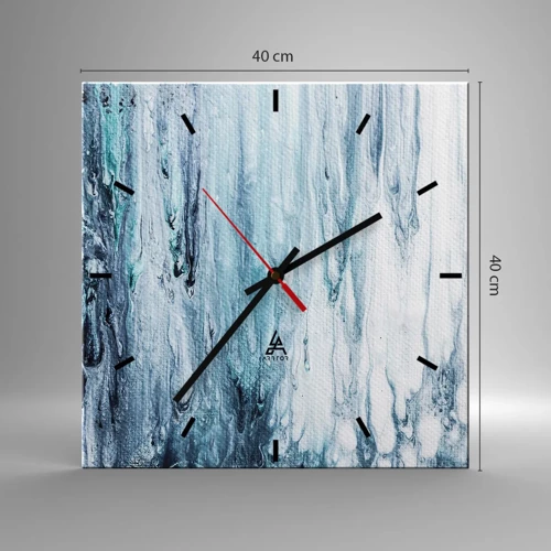 Reloj de pared - Reloj de vidrio - Carámbanos de azul - 40x40 cm