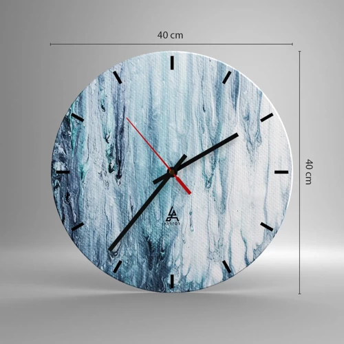 Reloj de pared - Reloj de vidrio - Carámbanos de azul - 40x40 cm