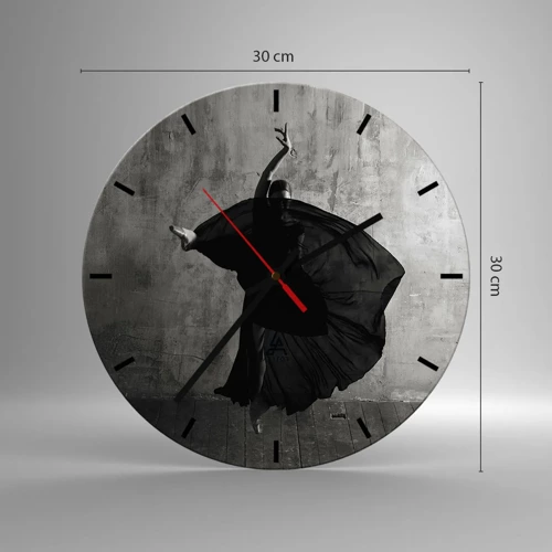 Reloj de pared - Reloj de vidrio - Cargada de pasión - 30x30 cm