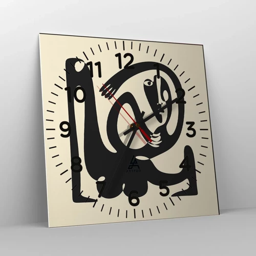 Reloj de pared - Reloj de vidrio - Casi Picasso - 40x40 cm