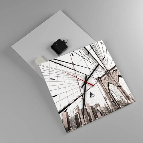 Reloj de pared - Reloj de vidrio - Catedral de Nueva York - 30x30 cm