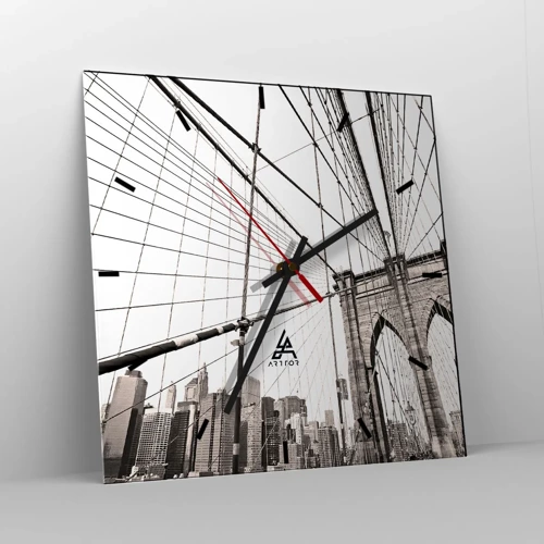 Reloj de pared - Reloj de vidrio - Catedral de Nueva York - 30x30 cm