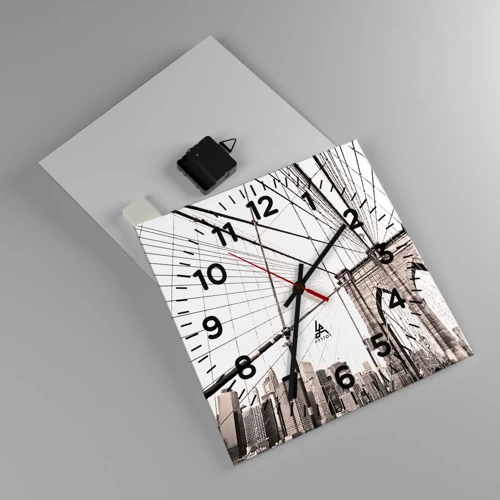 Reloj de pared - Reloj de vidrio - Catedral de Nueva York - 30x30 cm