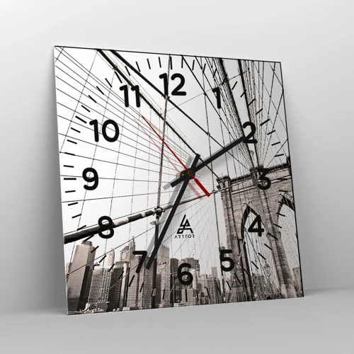 Reloj de pared - Reloj de vidrio - Catedral de Nueva York - 30x30 cm