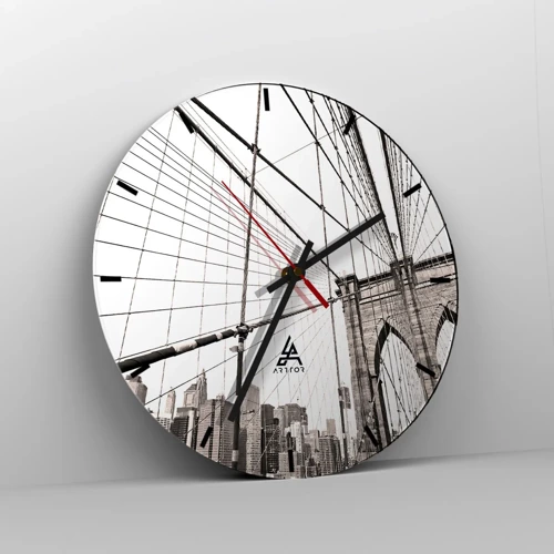 Reloj de pared - Reloj de vidrio - Catedral de Nueva York - 40x40 cm