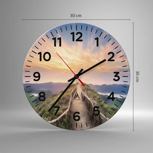 Reloj de pared - Reloj de vidrio - Cerca del cielo - 30x30 cm