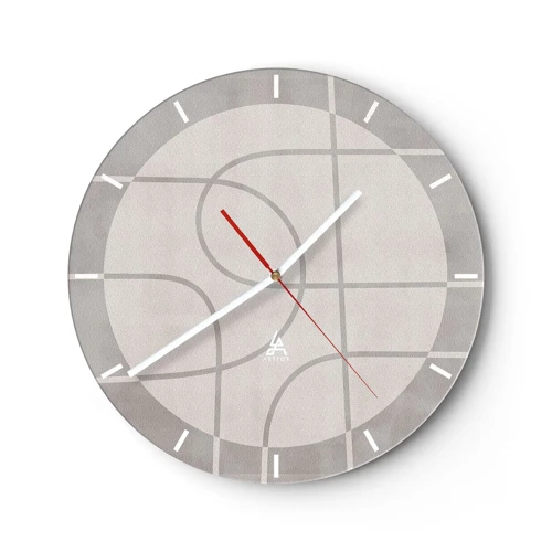 Reloj de pared - Reloj de vidrio - Circular y rectilíneo - 30x30 cm