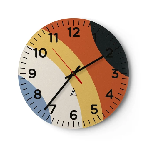 Reloj de pared - Reloj de vidrio - Círculo sobre círculo - 30x30 cm