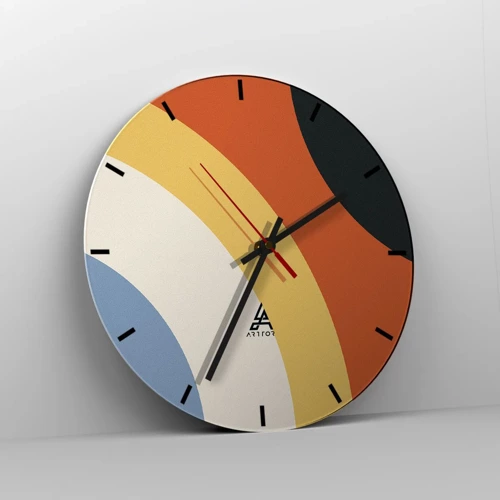 Reloj de pared - Reloj de vidrio - Círculo sobre círculo - 30x30 cm