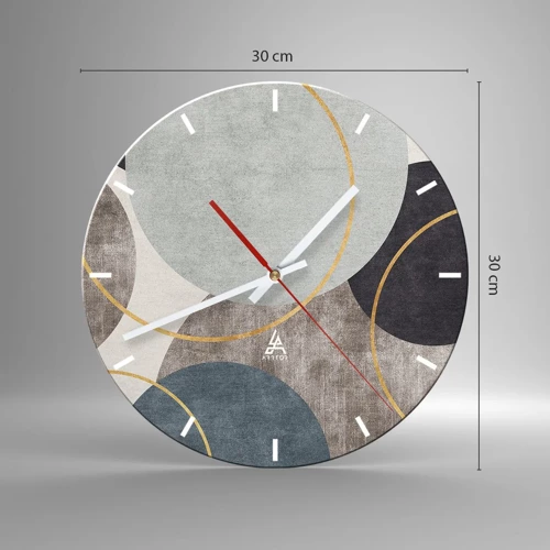 Reloj de pared - Reloj de vidrio - Círculo tras círculo - 30x30 cm