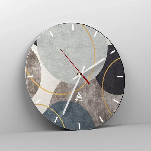 Reloj de pared - Reloj de vidrio - Círculo tras círculo - 30x30 cm