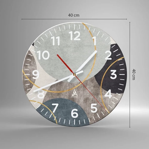 Reloj de pared - Reloj de vidrio - Círculo tras círculo - 40x40 cm