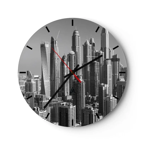 Reloj de pared - Reloj de vidrio - Ciudad sobre el desierto - 30x30 cm