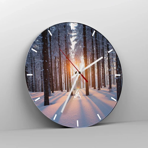 Reloj de pared - Reloj de vidrio - Claramente en blanco y negro - 40x40 cm