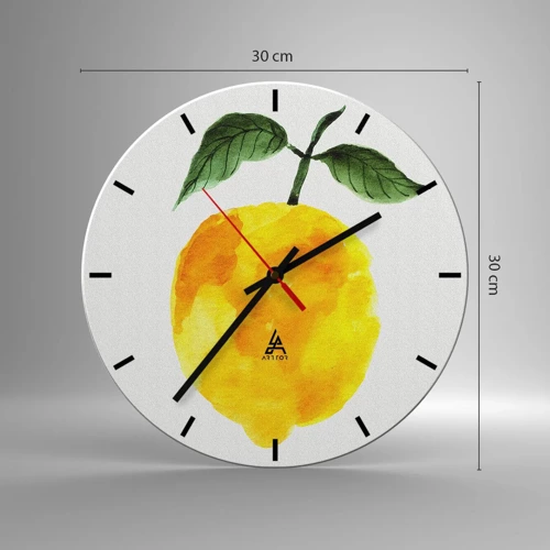 Reloj de pared - Reloj de vidrio - Cómo conocer el sabor del sol - 30x30 cm