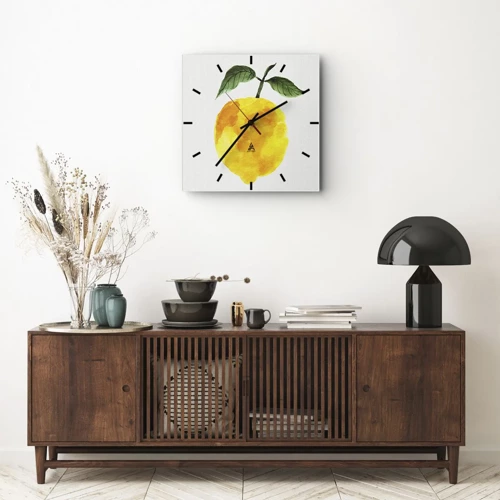 Reloj de pared - Reloj de vidrio - Cómo conocer el sabor del sol - 40x40 cm