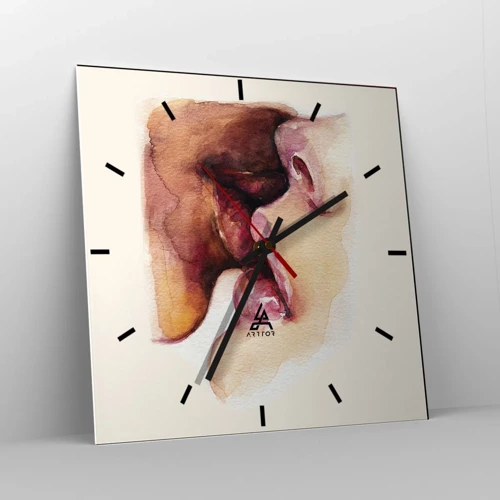 Reloj de pared - Reloj de vidrio - Como la noche y el día, la tierra y el cielo - 30x30 cm