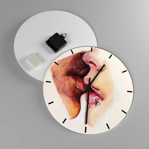 Reloj de pared - Reloj de vidrio - Como la noche y el día, la tierra y el cielo - 30x30 cm