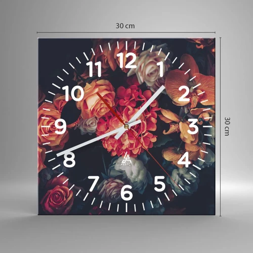 Reloj de pared - Reloj de vidrio - Como los maestros holandeses - 30x30 cm