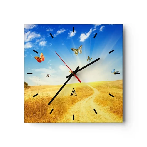 Reloj de pared - Reloj de vidrio - ¿Cómo no amar el verano? - 30x30 cm