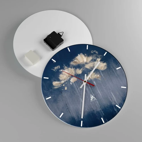 Reloj de pared - Reloj de vidrio - Como pétalos al viento - 30x30 cm