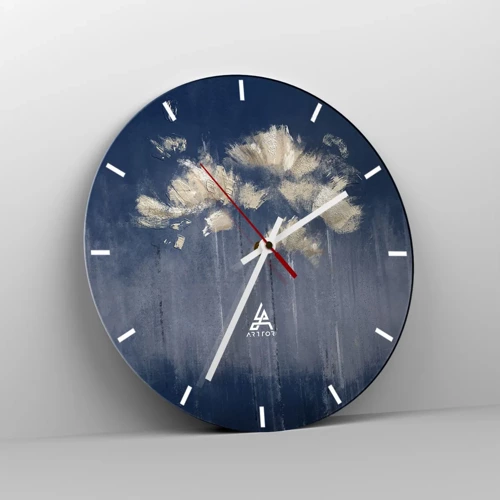 Reloj de pared - Reloj de vidrio - Como pétalos al viento - 30x30 cm