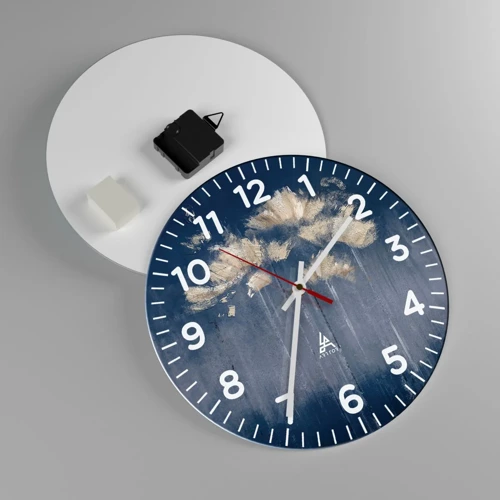 Reloj de pared - Reloj de vidrio - Como pétalos al viento - 30x30 cm