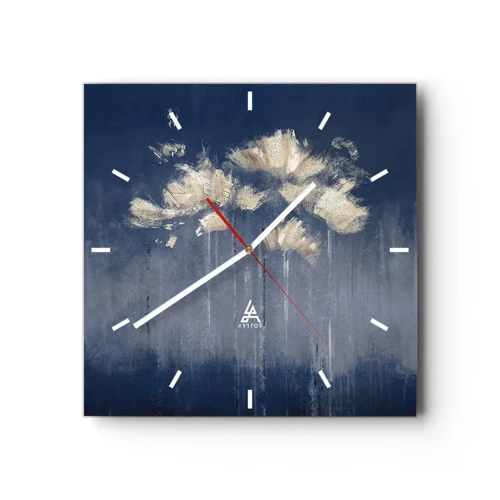 Reloj de pared - Reloj de vidrio - Como pétalos al viento - 40x40 cm