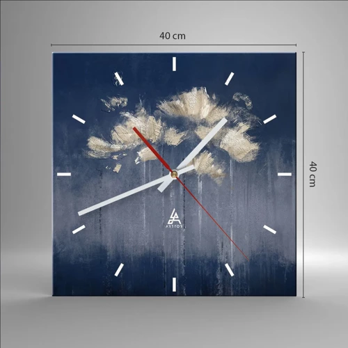 Reloj de pared - Reloj de vidrio - Como pétalos al viento - 40x40 cm