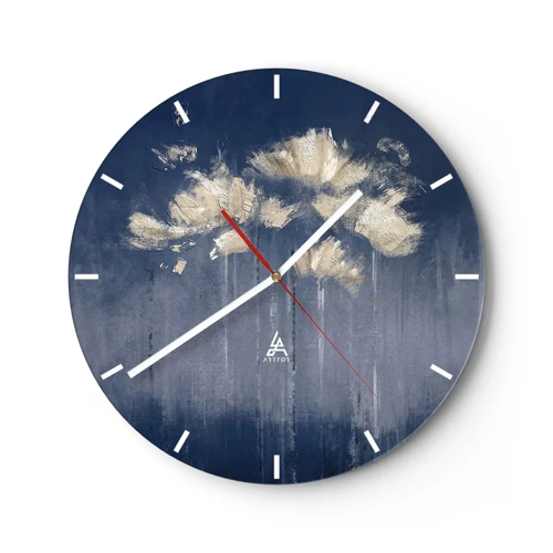 Reloj de pared - Reloj de vidrio - Como pétalos al viento - 40x40 cm