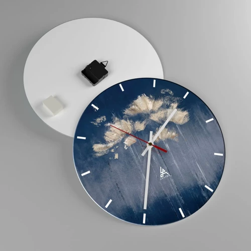 Reloj de pared - Reloj de vidrio - Como pétalos al viento - 40x40 cm