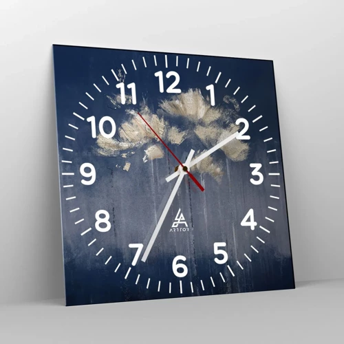 Reloj de pared - Reloj de vidrio - Como pétalos al viento - 40x40 cm