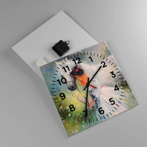 Reloj de pared - Reloj de vidrio - Como si de un hermoso sueño se tratara - 30x30 cm