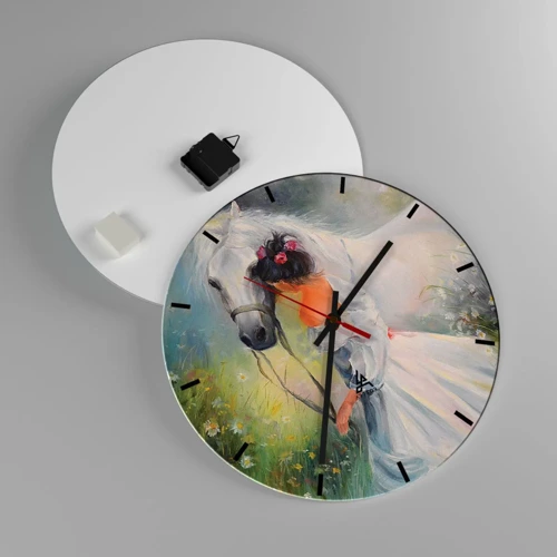 Reloj de pared - Reloj de vidrio - Como si de un hermoso sueño se tratara - 40x40 cm