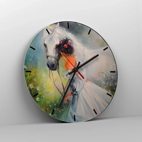 Reloj de pared - Reloj de vidrio - Como si de un hermoso sueño se tratara - 40x40 cm