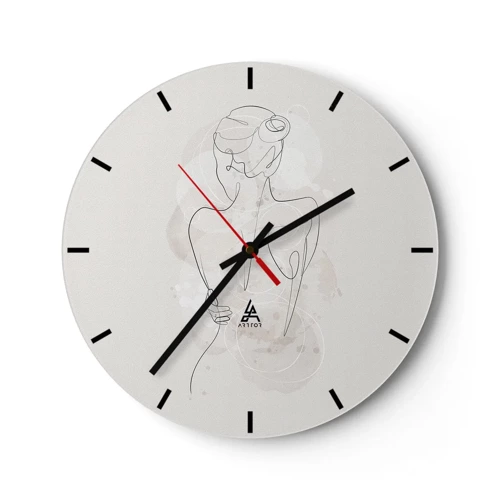 Reloj de pared - Reloj de vidrio - Como un cuerpo sensible - 30x30 cm