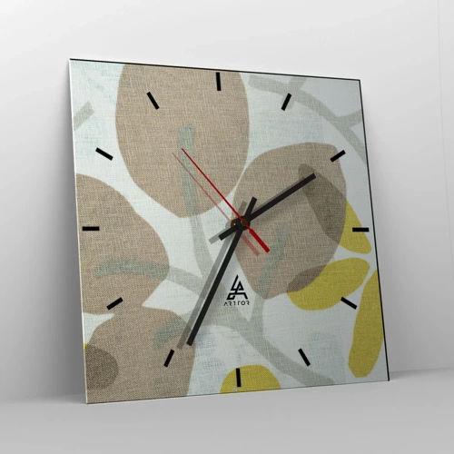 Reloj de pared - Reloj de vidrio - Composición a pleno sol - 30x30 cm