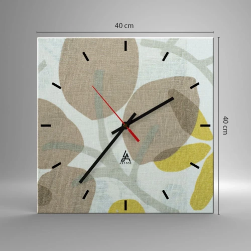 Reloj de pared - Reloj de vidrio - Composición a pleno sol - 40x40 cm