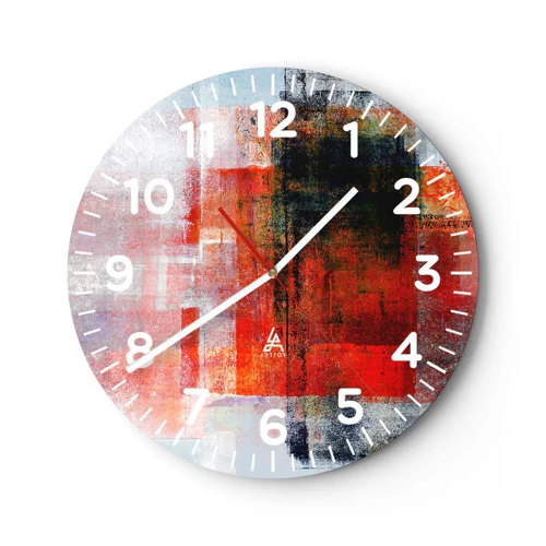Reloj de pared - Reloj de vidrio - Composición brillante - 40x40 cm