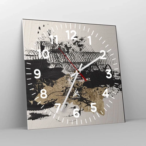 Reloj de pared - Reloj de vidrio - Composición con pasión - 30x30 cm