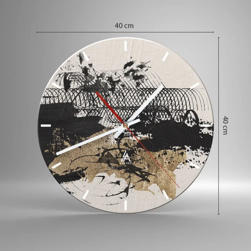 Reloj de pared - Reloj de vidrio - Composición con pasión - 40x40 cm