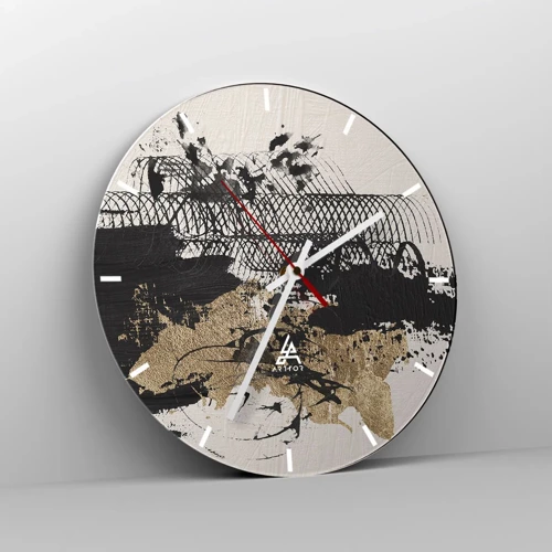 Reloj de pared - Reloj de vidrio - Composición con pasión - 40x40 cm