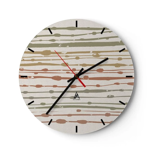 Reloj de pared - Reloj de vidrio - Composición de notas musicales - 30x30 cm