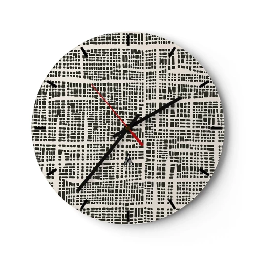 Reloj de pared - Reloj de vidrio - Composición del tejido - 30x30 cm