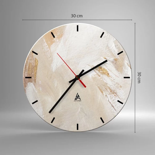 Reloj de pared - Reloj de vidrio - Composición en pastel - 30x30 cm