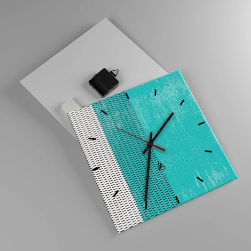 Reloj de pared - Reloj de vidrio - Composición equilibrada - 30x30 cm