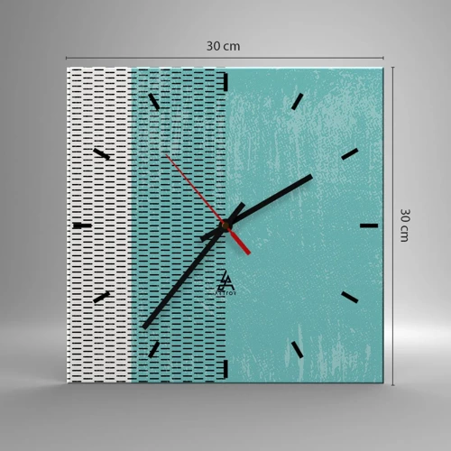 Reloj de pared - Reloj de vidrio - Composición equilibrada - 30x30 cm