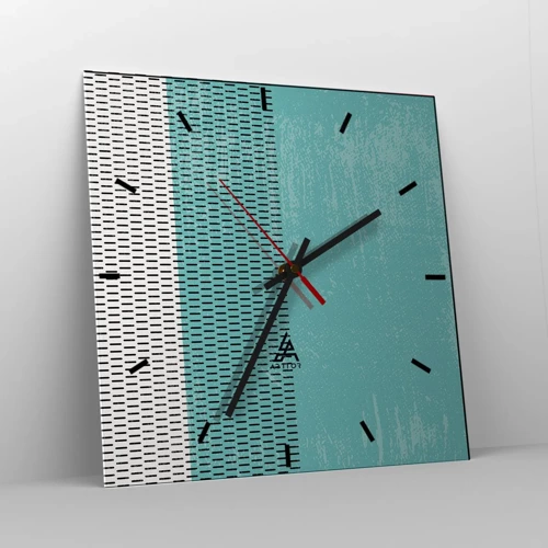 Reloj de pared - Reloj de vidrio - Composición equilibrada - 30x30 cm