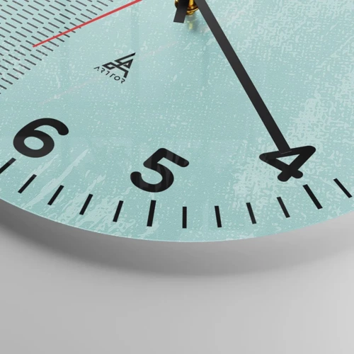 Reloj de pared - Reloj de vidrio - Composición equilibrada - 40x40 cm